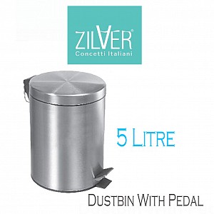 ZILVER DUSTBIN WITH PEDAL 5 LITER